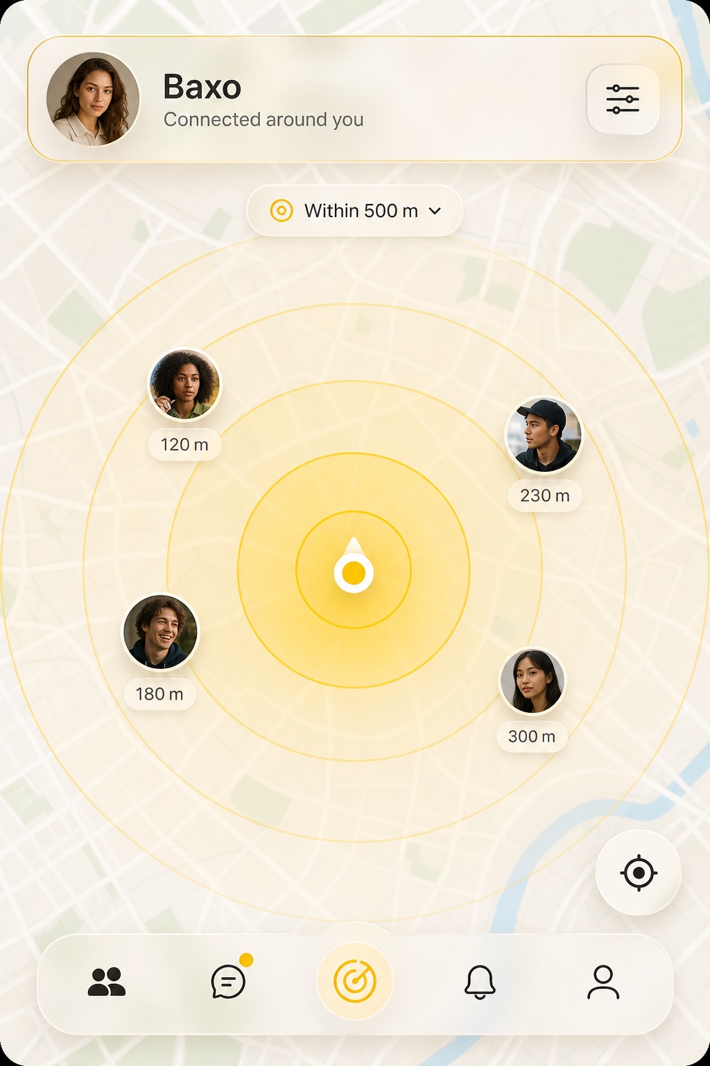 Baxo proximity radar screen